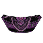 Purple And Black African Dashiki Print Fanny Pack