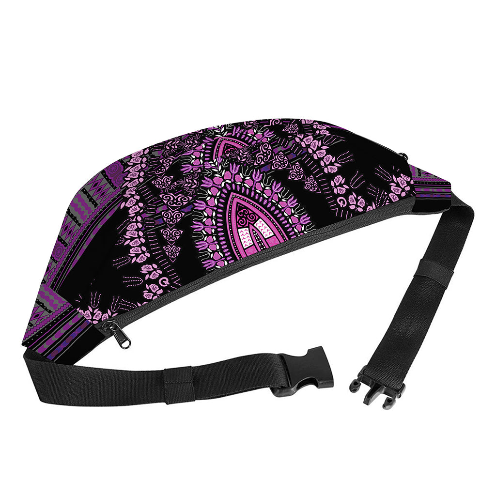 Purple And Black African Dashiki Print Fanny Pack