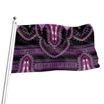 Purple And Black African Dashiki Print Flag