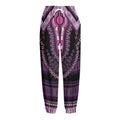 Purple And Black African Dashiki Print Fleece Lined Knit Pants