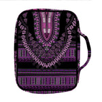 Purple And Black African Dashiki Print Front Pocket Bible Bag