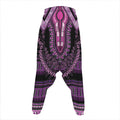 Purple And Black African Dashiki Print Hammer Pants
