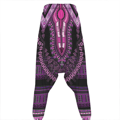 Purple And Black African Dashiki Print Hammer Pants