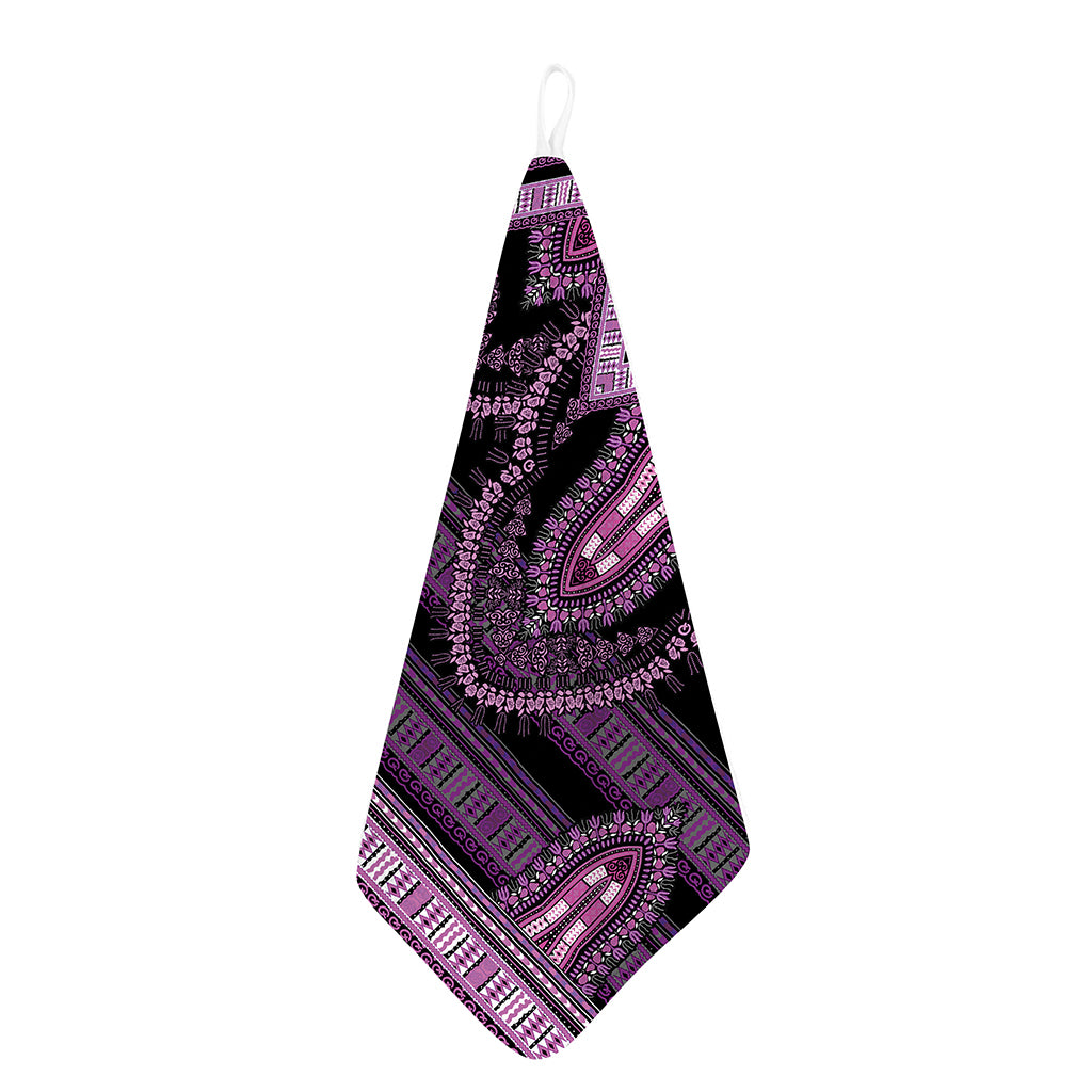 Purple And Black African Dashiki Print Hand Towel
