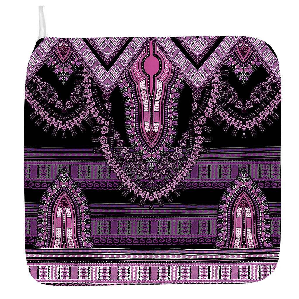 Purple And Black African Dashiki Print Hand Towel