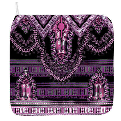 Purple And Black African Dashiki Print Hand Towel