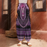 Purple And Black African Dashiki Print Harem Pants