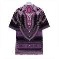Purple And Black African Dashiki Print Hawaiian Shirt