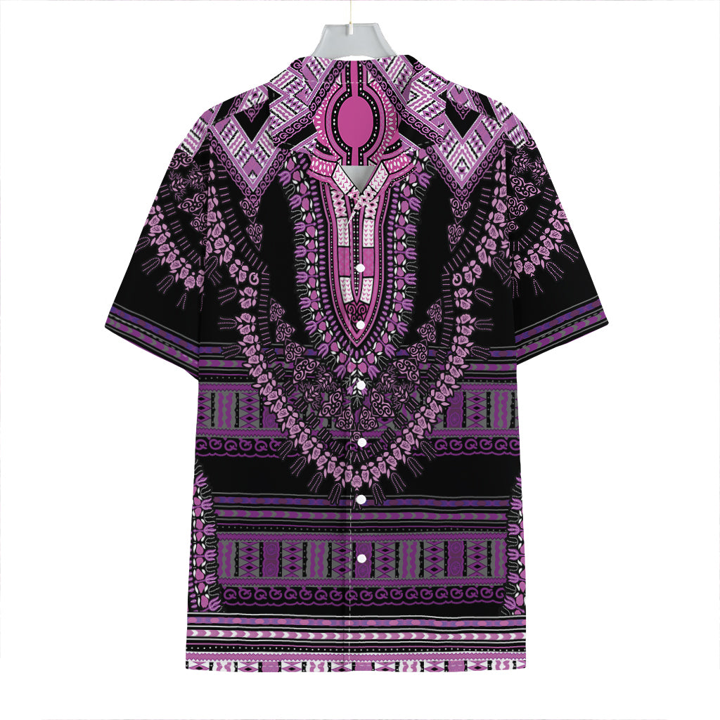 Purple And Black African Dashiki Print Hawaiian Shirt