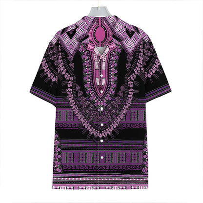 Purple And Black African Dashiki Print Hawaiian Shirt