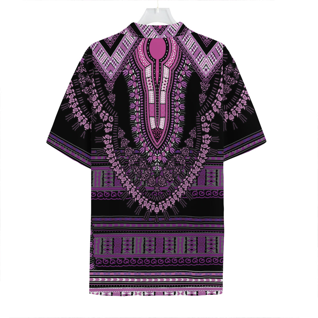 Purple And Black African Dashiki Print Hawaiian Shirt