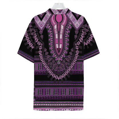 Purple And Black African Dashiki Print Hawaiian Shirt