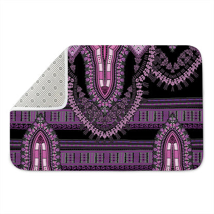 Purple And Black African Dashiki Print Indoor Door Mat