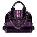 Purple And Black African Dashiki Print Insulated Lunch Bag