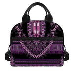 Purple And Black African Dashiki Print Insulated Lunch Bag