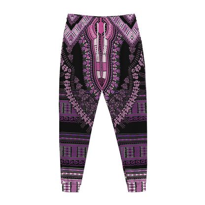 Purple And Black African Dashiki Print Jogger Pants