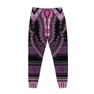 Purple And Black African Dashiki Print Jogger Pants