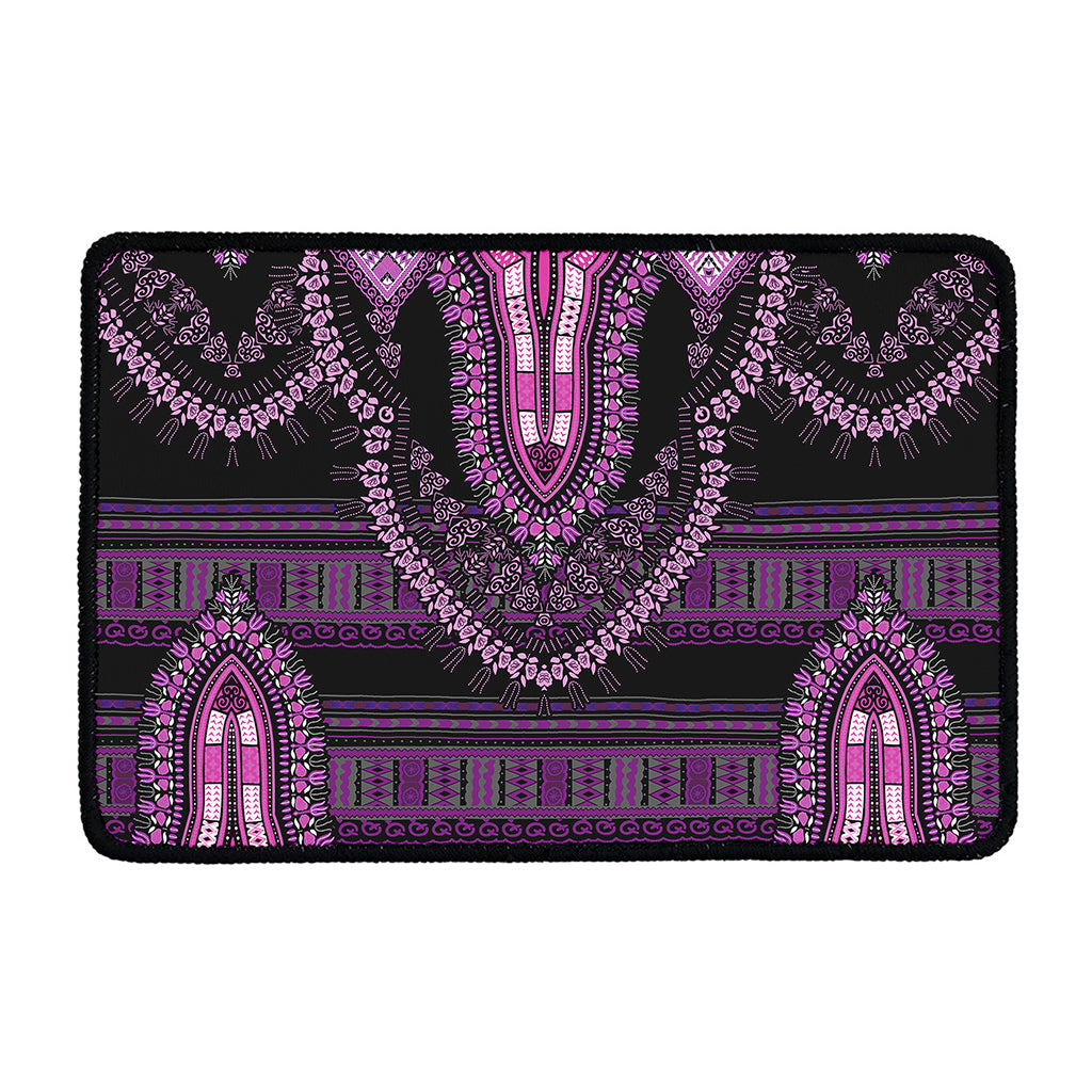 Purple And Black African Dashiki Print Kitchen Mat