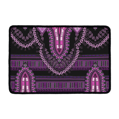 Purple And Black African Dashiki Print Kitchen Mat