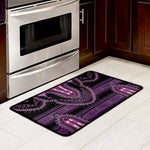 Purple And Black African Dashiki Print Kitchen Mat
