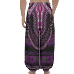 Purple And Black African Dashiki Print Lantern Pants