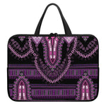 Purple And Black African Dashiki Print Laptop Sleeve With Handle