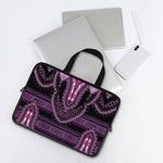 Purple And Black African Dashiki Print Laptop Sleeve With Handle