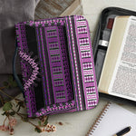 Purple And Black African Dashiki Print Leather Bible Cover