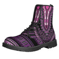 Purple And Black African Dashiki Print Lace-Up Boots