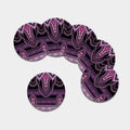Purple And Black African Dashiki Print Leather Coaster Set
