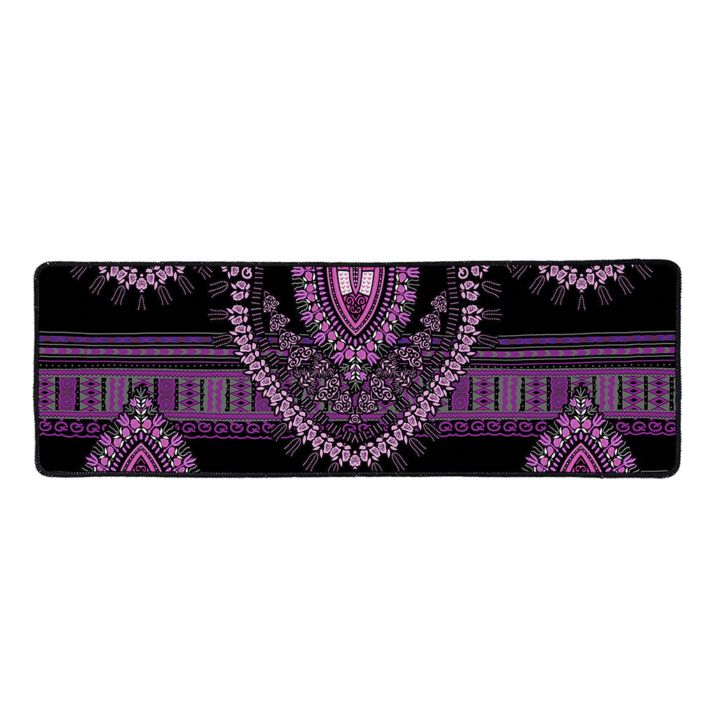 Purple And Black African Dashiki Print Long Kitchen Mat