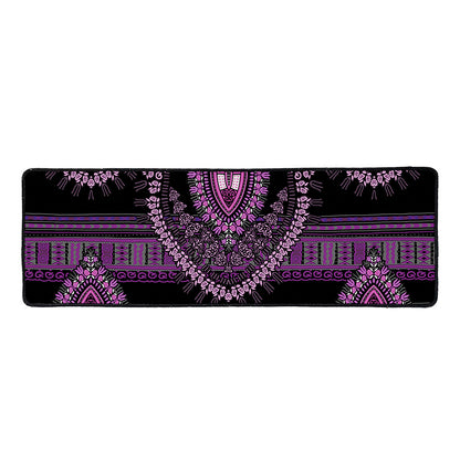Purple And Black African Dashiki Print Long Kitchen Mat