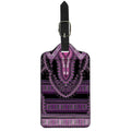 Purple And Black African Dashiki Print Luggage Tag