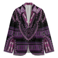 Purple And Black African Dashiki Print Men's Blazer