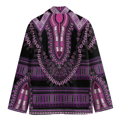 Purple And Black African Dashiki Print Men's Blazer