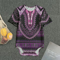 Purple And Black African Dashiki Print Men's Bodysuit
