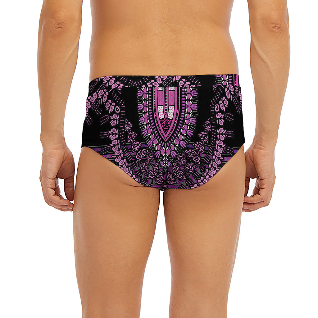 Purple And Black African Dashiki Print Men's Briefs