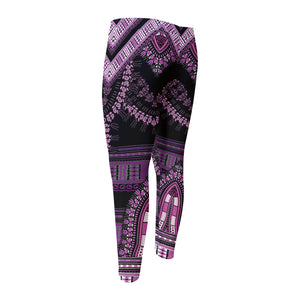 Purple And Black African Dashiki Print Men's Compression Pants