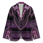 Purple And Black African Dashiki Print Men's Cotton Blazer
