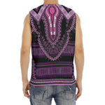 Purple And Black African Dashiki Print Men's Fitness Tank Top