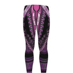Purple And Black African Dashiki Print Men's leggings