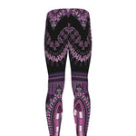 Purple And Black African Dashiki Print Men's leggings