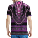 Purple And Black African Dashiki Print Men's Polo Shirt