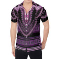 Purple And Black African Dashiki Print Men's Shirt