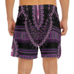 Purple And Black African Dashiki Print Men's Split Running Shorts