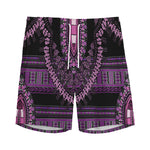 Purple And Black African Dashiki Print Men's Sports Shorts