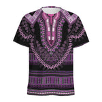 Purple And Black African Dashiki Print Men's Sports T-Shirt