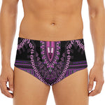 Purple And Black African Dashiki Print Men's Triangle Swim Briefs
