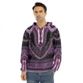 Purple And Black African Dashiki Print Men's Velvet Pullover Hoodie