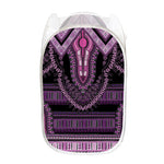 Purple And Black African Dashiki Print Mesh Laundry Hamper